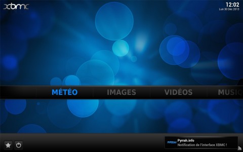 Affichage d'une notification XBMC